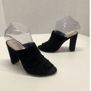 Alexandre Birman Velvet Mules High Heels Heeled Shoes Open Toe Black Suede US 7